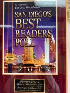 San Diego's Best Of Readers Poll Winner 2017 from POWAY CARPETS in Poway, CA