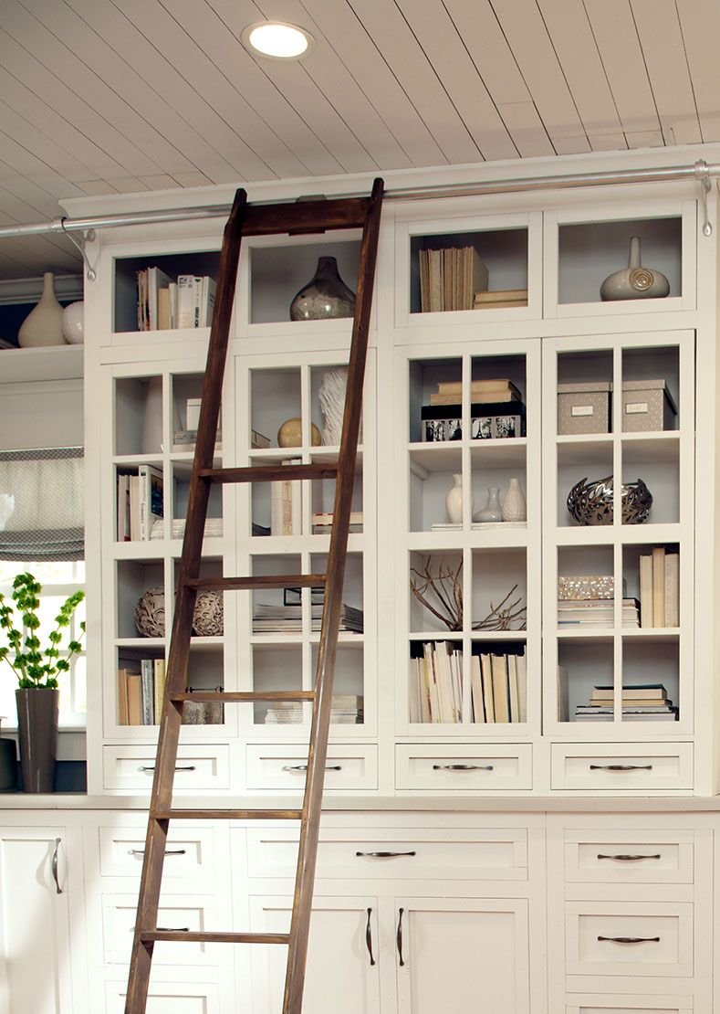 Bookshelf with ladder - Learn how to style a bookshelf with Poway Carpets in Poway, CA